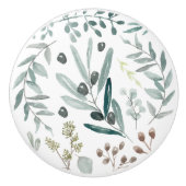 Eukalyptus-Blatt-Tür/Fach-Griff Keramikknauf (Vorderseite)