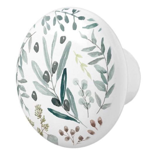 Eukalyptus-Blatt-Tür/Fach-Griff Keramikknauf (Rechts)