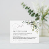 Eukalyptus-Blätter - Angaben zum Hochzeitsstichtag Einladung (Stehend Vorderseite)