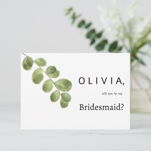 Eukalyptus-Blätter aus grünem Gold Einladung (Stehend Vorderseite)