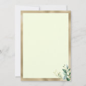 Eukalyptus-Blätter aus Rustikalem Minzgold Save th Einladung (Rückseite)