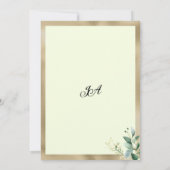 Eukalyptus-Blätter aus Rustikalem Pfefferminzgold Einladung (Rückseite)