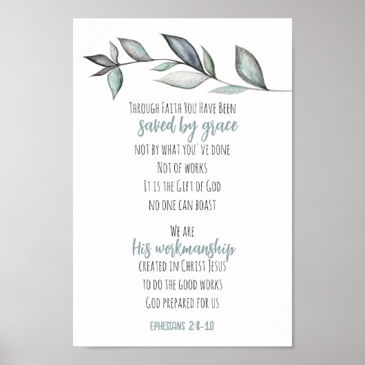 Eukalyptus Blätter Bible Verse Scripting Mauer Poster (Vorne)