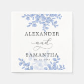 Eukalyptus-Blätter Blaue Botanische Hochzeit Serviette (Vorderseite)