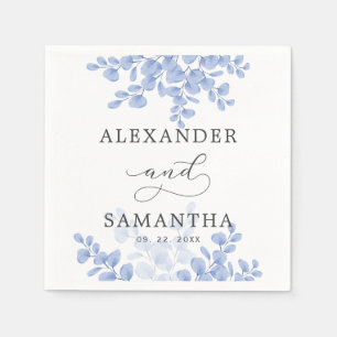 Eukalyptus-Blätter Blaue Botanische Hochzeit Serviette