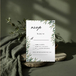 Eukalyptus-Blätter botanische Hochzeitskarte uAwg RSVP Karte