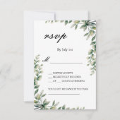 Eukalyptus-Blätter botanische Hochzeitskarte uAwg RSVP Karte (Vorderseite)