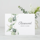 Eukalyptus-Blätter Botanische Hochzeitsskripte (Stehend Vorderseite)