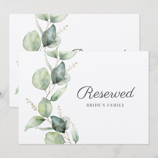 Eukalyptus-Blätter Botanische Hochzeitsskripte (Vorne/Hinten)