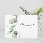 Eukalyptus-Blätter Botanische Hochzeitsskripte (Stehend Vorderseite)