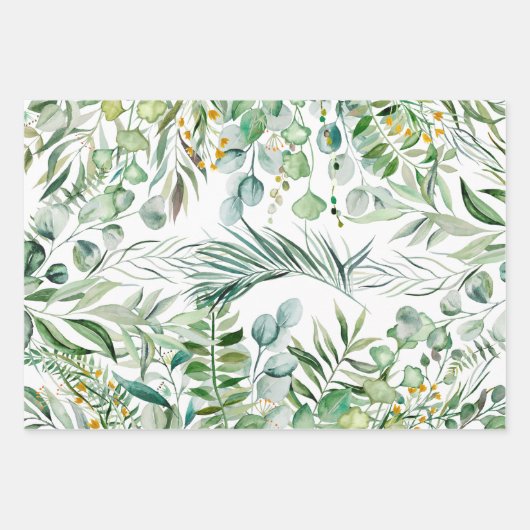 Eukalyptus-Blätter Botanisches Muster Geschenkpapier Set (Vorderseite 2)