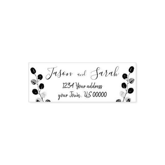 Eukalyptus-Blätter Braut und Bräutigam Permastempel (Design)