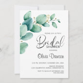 Eukalyptus-Blätter-Brautparty Einladung (Vorderseite)