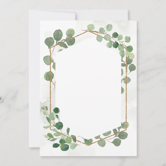 Eukalyptus Blätter Bridal Dusche Einladung (Rückseite)