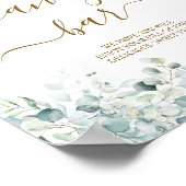 Eukalyptus-Blätter Candy Bar Shower Sing Poster (Ecke)