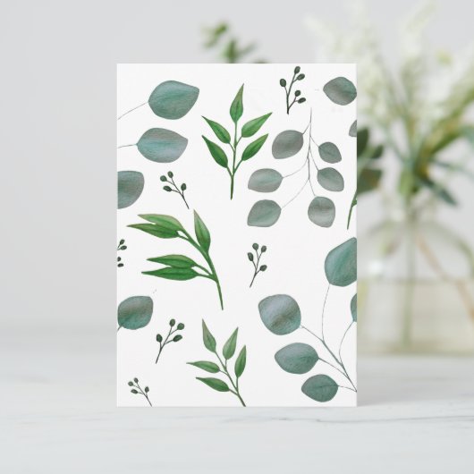 Eukalyptus-Blätter Dankeskarte (Stehend Vorderseite)