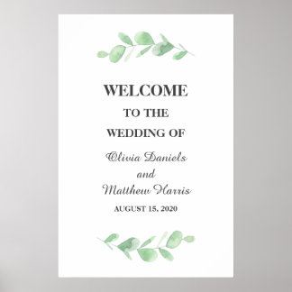 Eukalyptus-Blätter. Einfache Hochzeit im Wald Will Poster