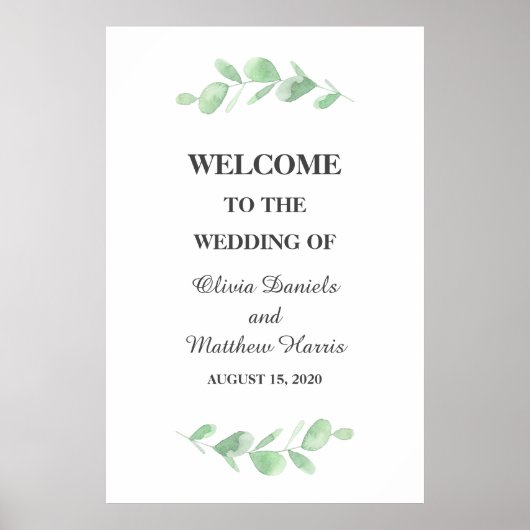 Eukalyptus-Blätter. Einfache Hochzeit im Wald Will Poster (Vorne)