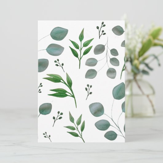 Eukalyptus-Blätter Einladung (Stehend Vorderseite)
