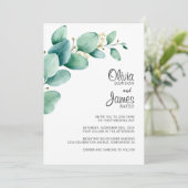 Eukalyptus-Blätter Einladung Hochzeiten (Stehend Vorderseite)