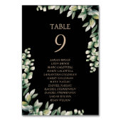 Eukalyptus-Blätter Elegante Tafelkarte Tischnummer (Vorderseite)