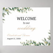 Eukalyptus Blätter Elegantes Hochzeitsszenario Poster (Vorne)