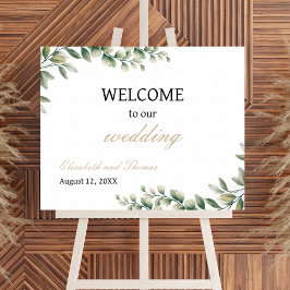 Eukalyptus Blätter Elegantes Hochzeitsszenario Poster