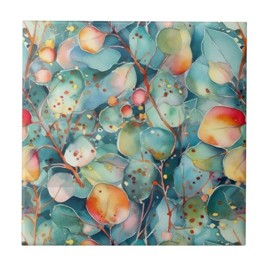 Eukalyptus-Blätter Fliese (Vorderseite)