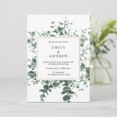 Eukalyptus-Blätter für Aquarellbilder Einladung (Stehend Vorderseite)