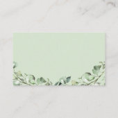 Eukalyptus-Blätter für Babydusche-Windeln Begleitkarte (Rückseite)