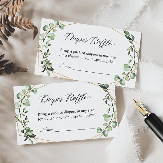 Eukalyptus-Blätter für Babydusche-Windeln Begleitkarte