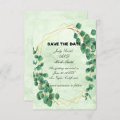 Eukalyptus-Blätter für geometrische Grüne Save the Begleitkarte (Vorne/Hinten)