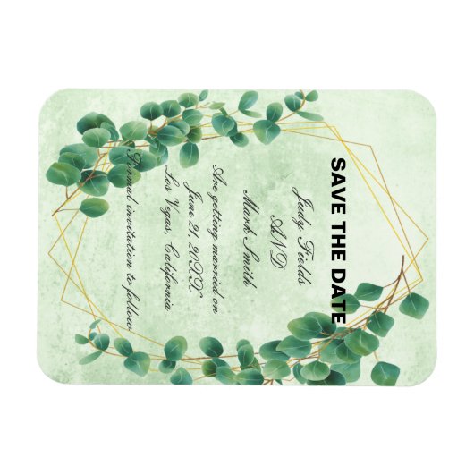 Eukalyptus-Blätter für geometrische Grüne Save the Magnet (Horizontal)