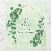 Eukalyptus-Blätter für geometrische Grüne Weinetikett (Einzelnes Label)