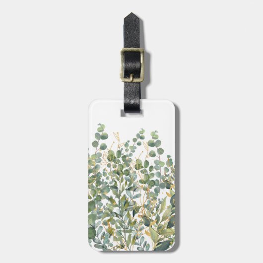 Eukalyptus-Blätter für Gold und Grüne Gepäckanhänger (Vorderseite vertikal)