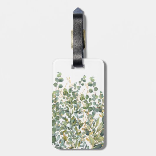 Eukalyptus-Blätter für Gold und Grüne Gepäckanhänger (Rückseite vertikal)