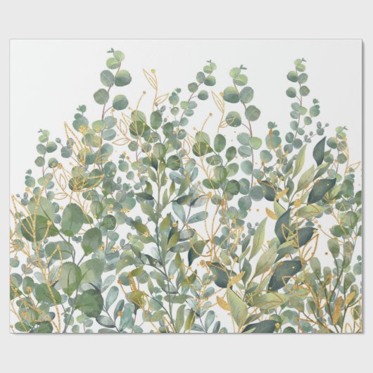 Eukalyptus-Blätter für Gold und Grüne Geschenkpapier (Flach)
