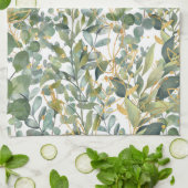 Eukalyptus-Blätter für Gold und Grüne Geschirrtuch (Gefaltet)