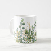 Eukalyptus-Blätter für Gold und Grüne Kaffeetasse (Vorderseite Links)