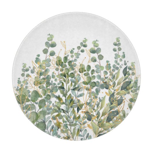 Eukalyptus-Blätter für Gold und Grüne Schneidebrett (Vorderseite)