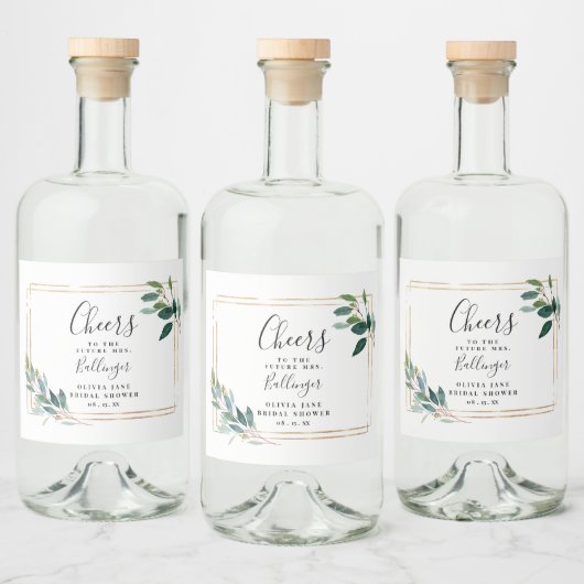 Eukalyptus-Blätter für Goldrahmen Alkoholflaschenetikett (Flaschen)