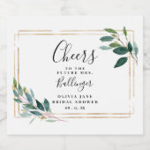 Eukalyptus-Blätter für Goldrahmen Alkoholflaschenetikett (Einzelnes Label)