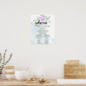 Eukalyptus-Blätter für Hochzeiten der lila Rose Poster (Küche)