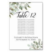Eukalyptus-Blätter für Hochzeiten Tischnummer (Vorderseite)