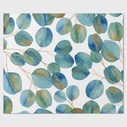 Eukalyptus-Blätter für rustikale Wasserfarbe Muste Geschenkpapier (Flach)