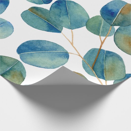 Eukalyptus-Blätter für rustikale Wasserfarbe Muste Geschenkpapier (Ecke)