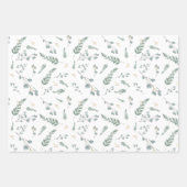 Eukalyptus-Blätter für rustikales Wasser Geschenkpapier Set (Vorderseite)