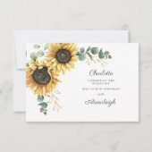 Eukalyptus-Blätter für Sonnenblumen Einladung (Rückseite)