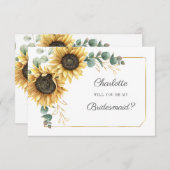 Eukalyptus-Blätter für Sonnenblumen Einladung (Vorne/Hinten)