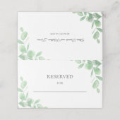 Eukalyptus-Blätter für Wasserfarbe. Hochzeit vorbe Platzkarte (Außenseite Aufgefaltet)